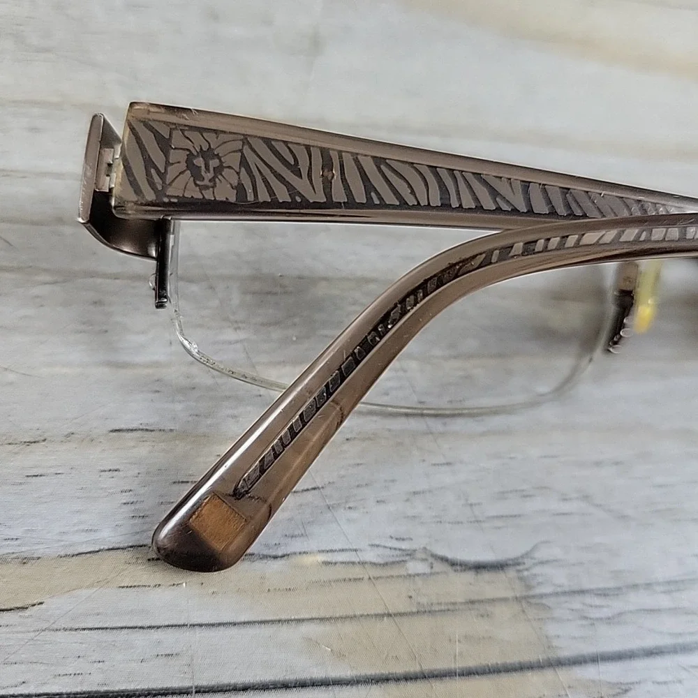 Anne Klein AK5003 Eyeglasses 208‎ Mocha 50-17-140 Flex Hinges Half Rim Frames